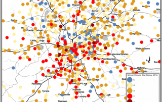 Map - Climate Rating by School- On a scale of 1 to 5 (5 being best)