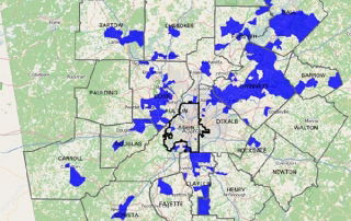 Map - Change in the percent of Hispanic population