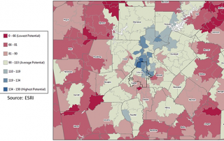 Map - Demand for exercise products/services