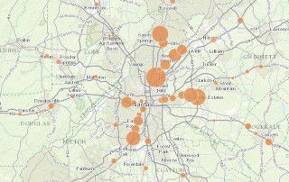 Park and ride lots by parking spaces