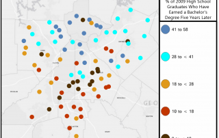 map of atlanta area schools, graduate progress after five years