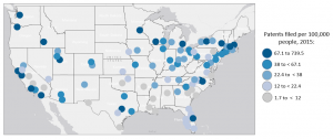 top metros for patents map