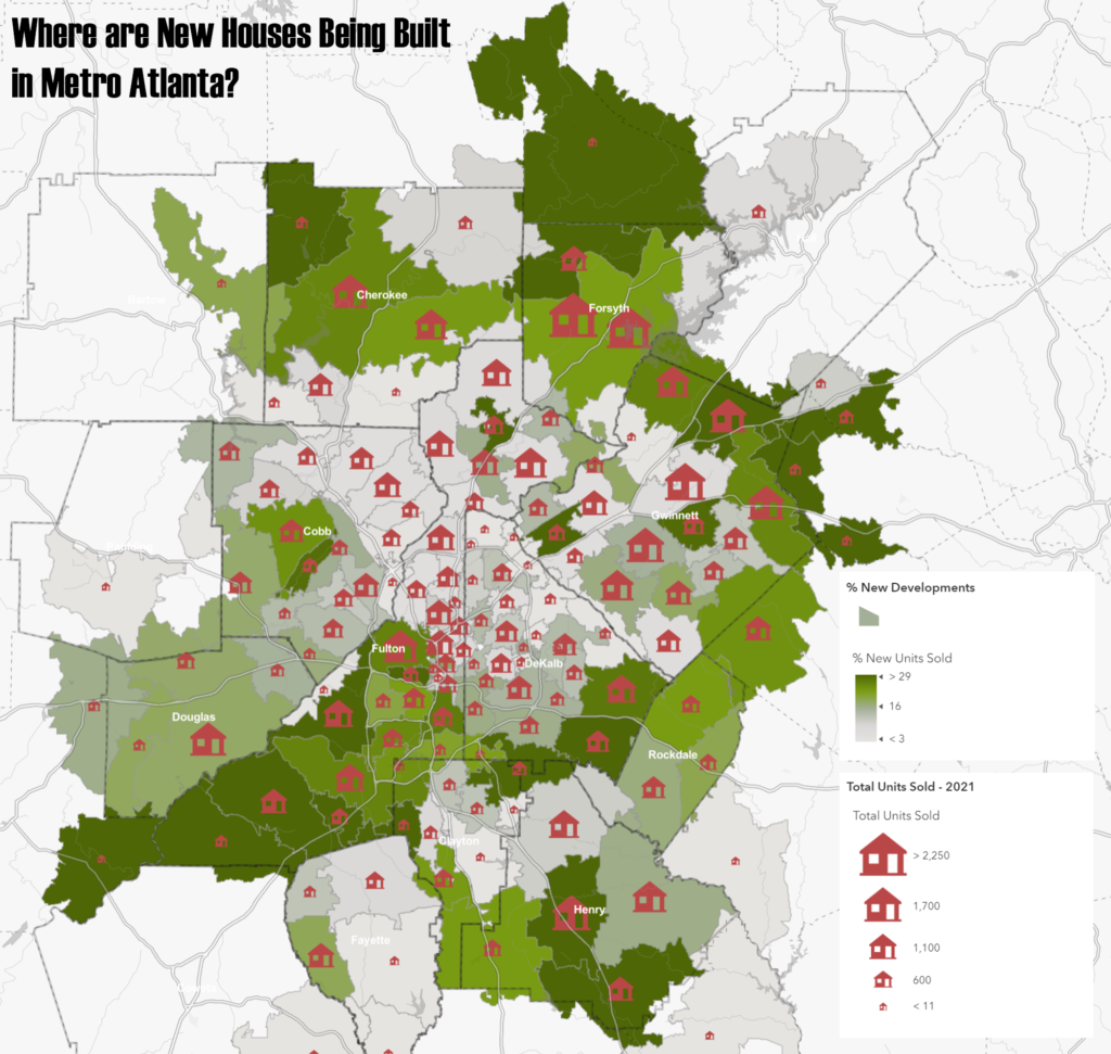 Map of Percent New Developments in Atlanta