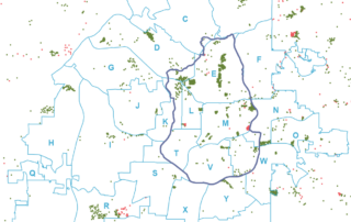 Dot density map depicting the change in housing units in and near the City of Atlanta between July 2024 and July 2025, according to the Census Bureau's Address Count Listing Files